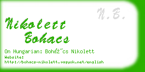 nikolett bohacs business card